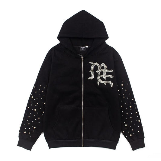 Rhinestone zip