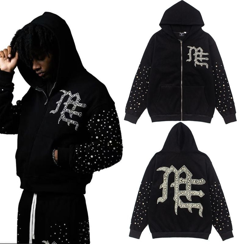 Rhinestone zip