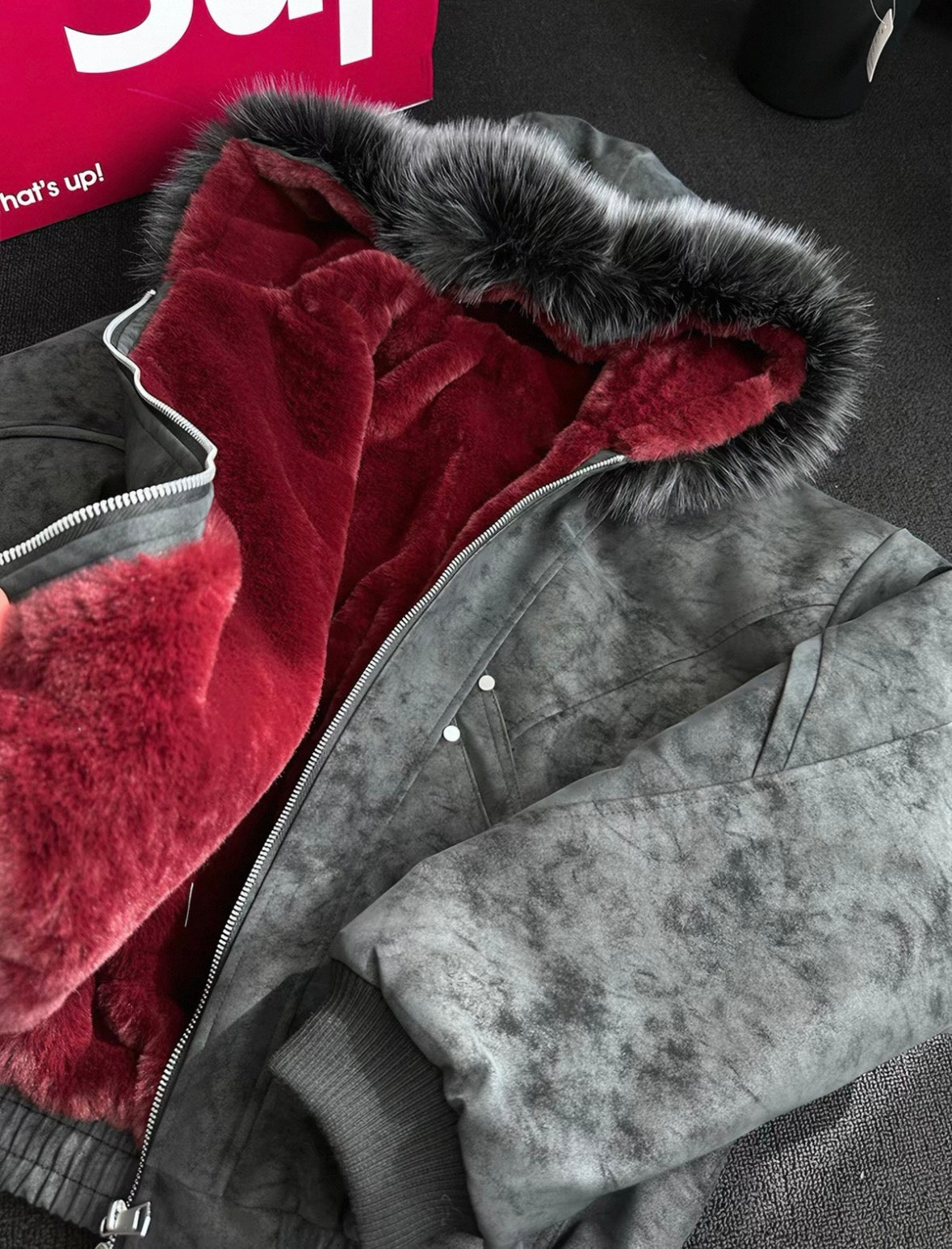 red inner jacket