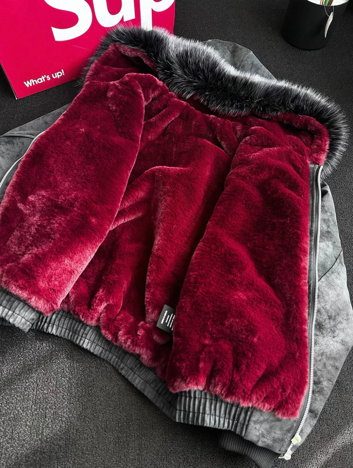 red inner jacket