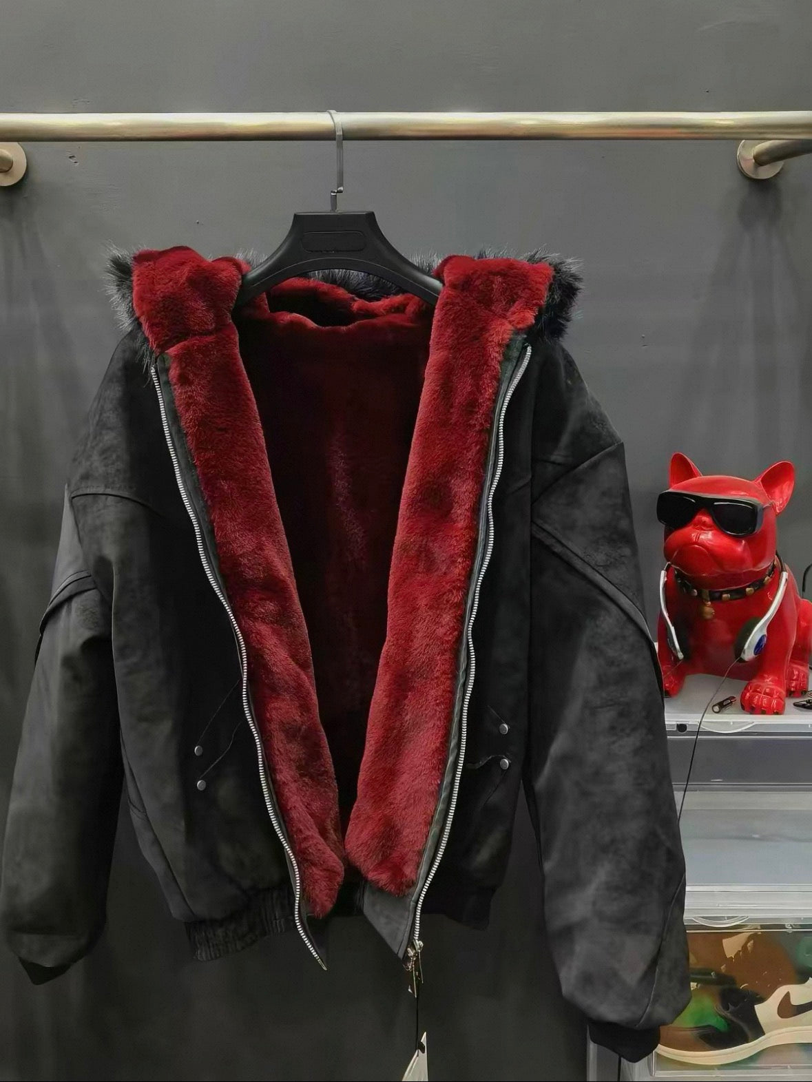 red inner jacket